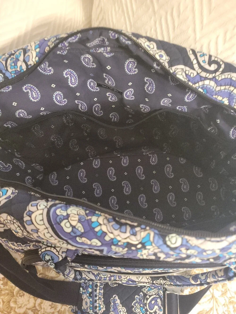 Vera Bradley Quilted Paisley Crossbody Tote Bag - Blue